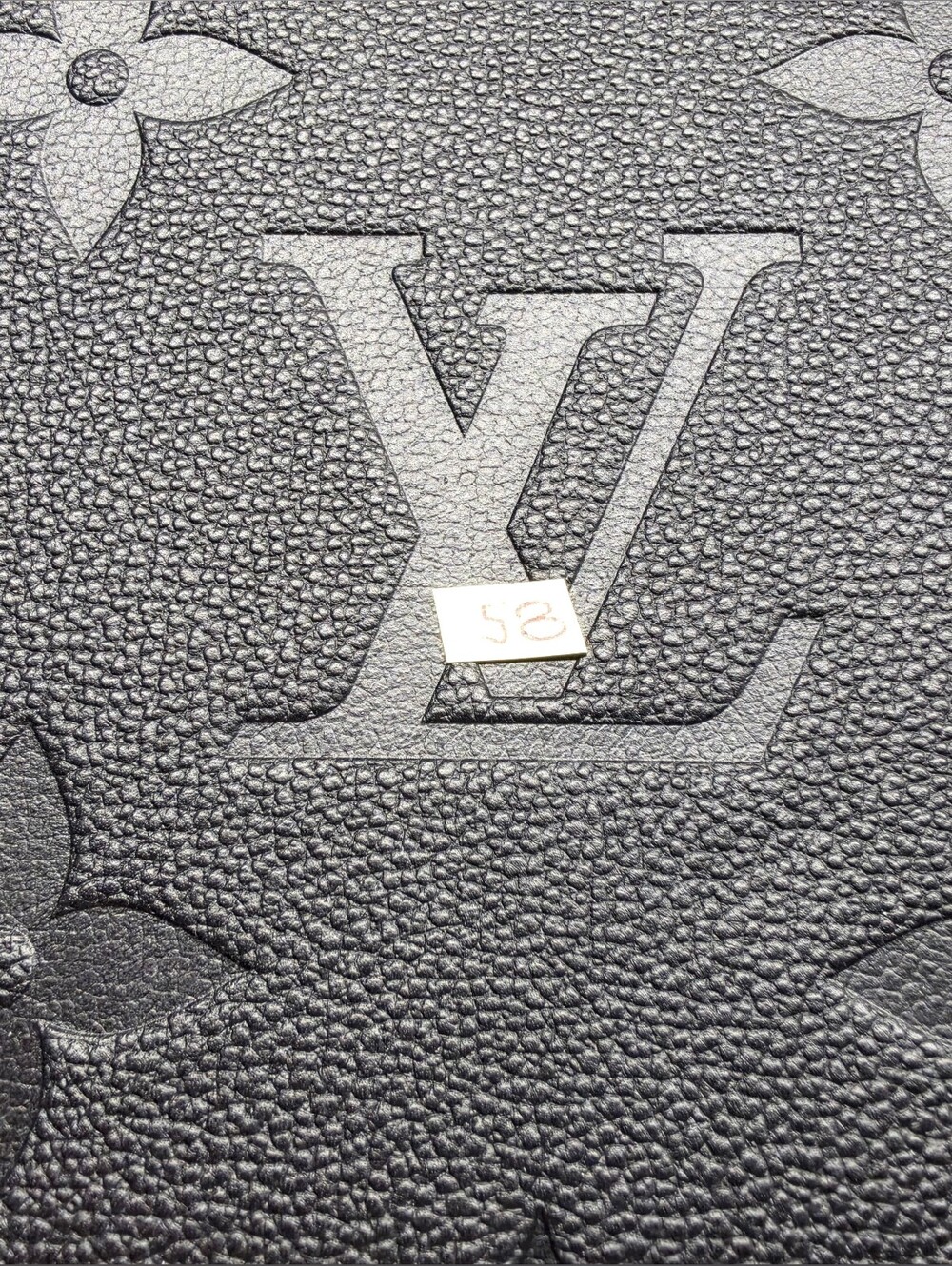 Louis Vuitton Neverfull Black Embossed Monogram Pouch with Gold Zipper - Picture 11 of 12